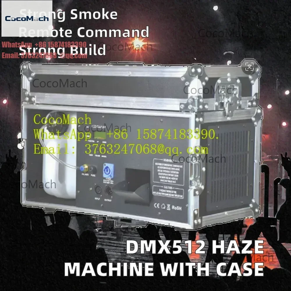 1500W 2000W DMX512 Remote Control Automatic Misting Haze Machine Plastic Metal Electric Fog Smoke Machine with Flight Case