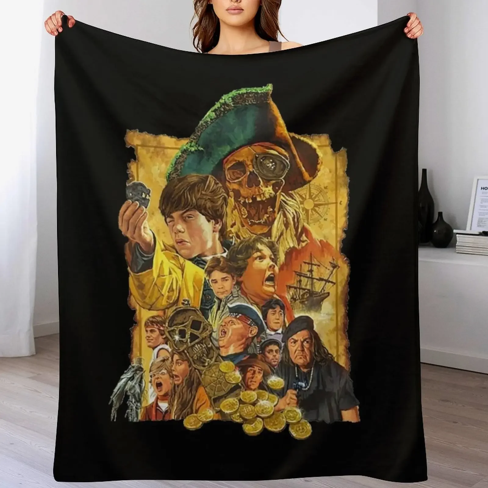 

RARE!! The Goonies Artwork Poster Throw Blanket for winter Soft sofa bed Camping Blankets