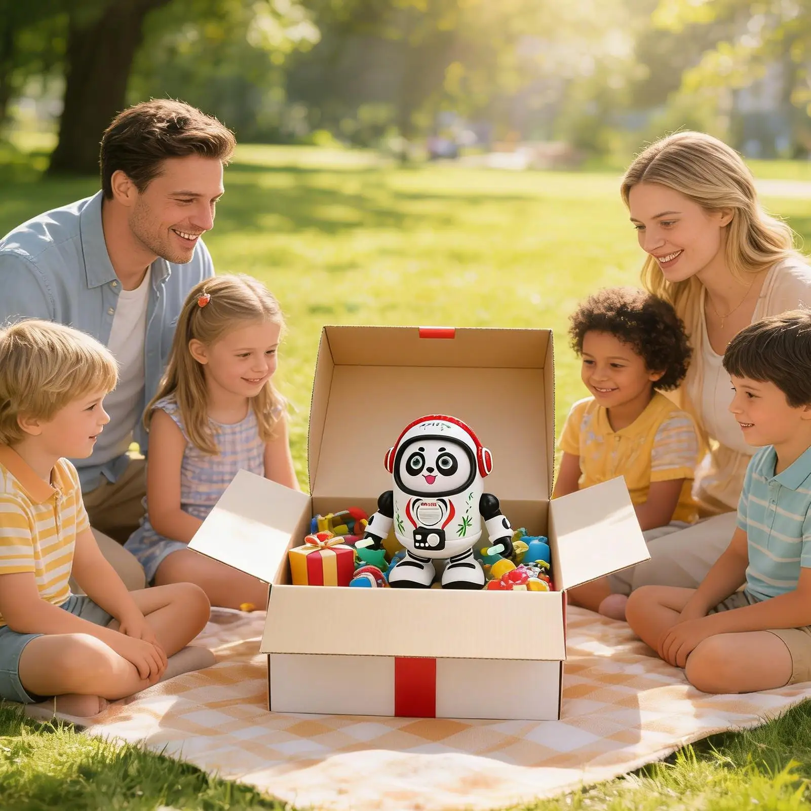 Dance Music Space Panda Shape Robot Electric Dancing Robot Musical Interactive Toy for Children Kids Early Education Baby Toy