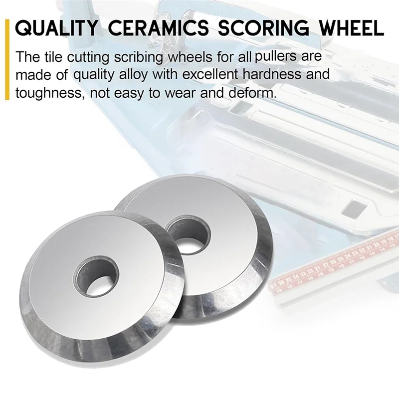 ABUL-For Sigma-Pull Handle Tile Cutter Scoring Wheel Replacement, 13Mm, Alloy Steel, Silver, 10-Pack