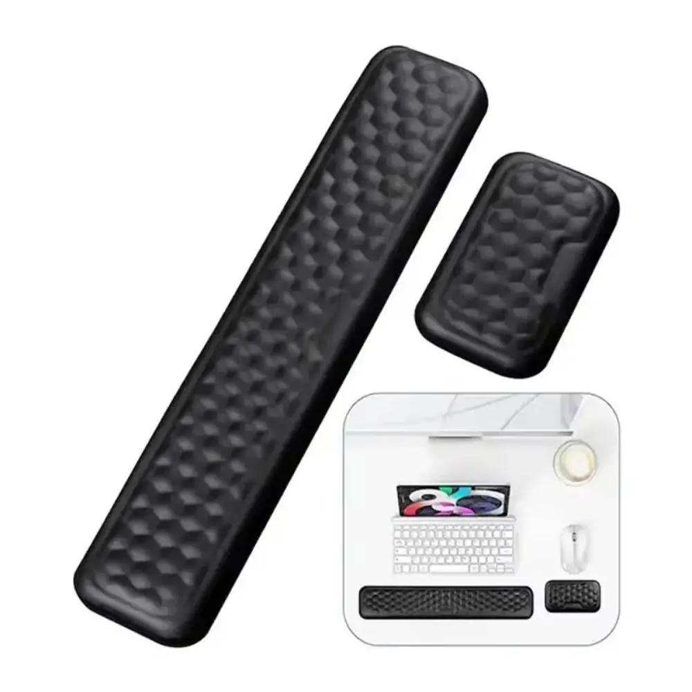 

2Pcs/Set Slow Rebound Mouse Wrist Support Pad Creative PU Non-Slip Base Wristband Mouse Mat Comfort Wrist Rest