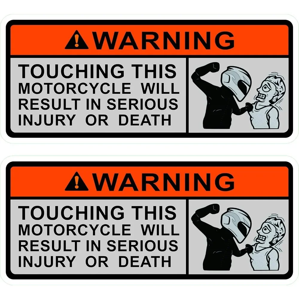 2Pcs Universal Security‑Theme GPS TRACKING Warning Waterproof Vinyl Sticker For Motorbike Fuel Tank Side Panels Fairing Decor