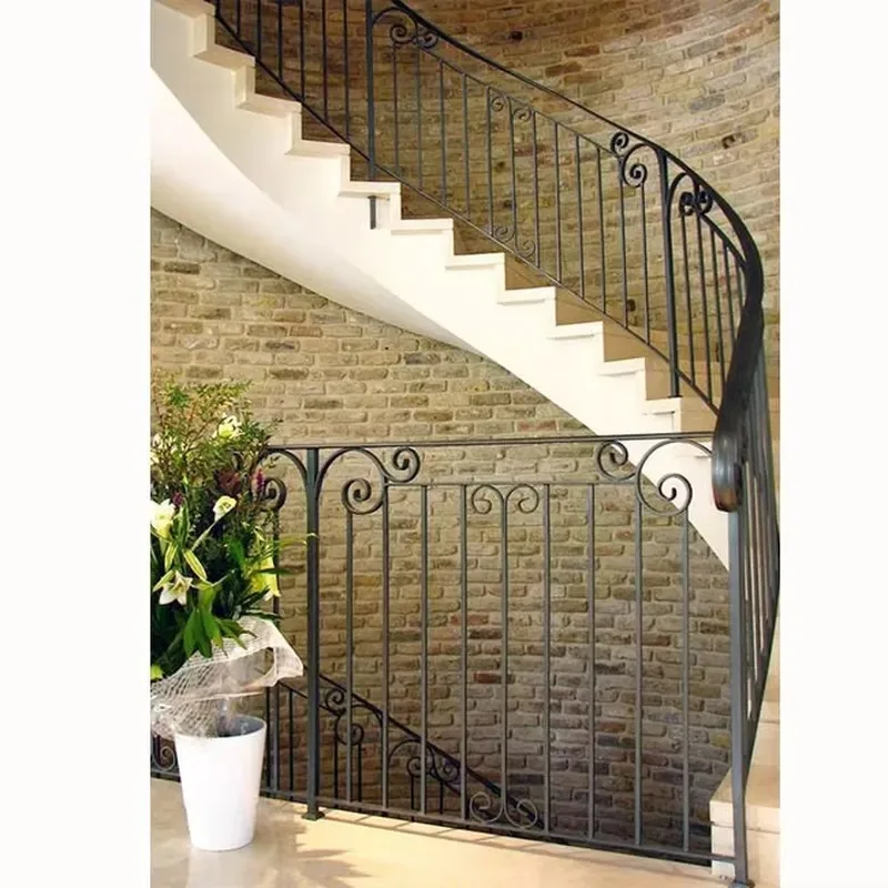 Modern Custom Balcony Metal Stair Handrails Solid Structure Decorative Wrought Iron Railings for Apartment