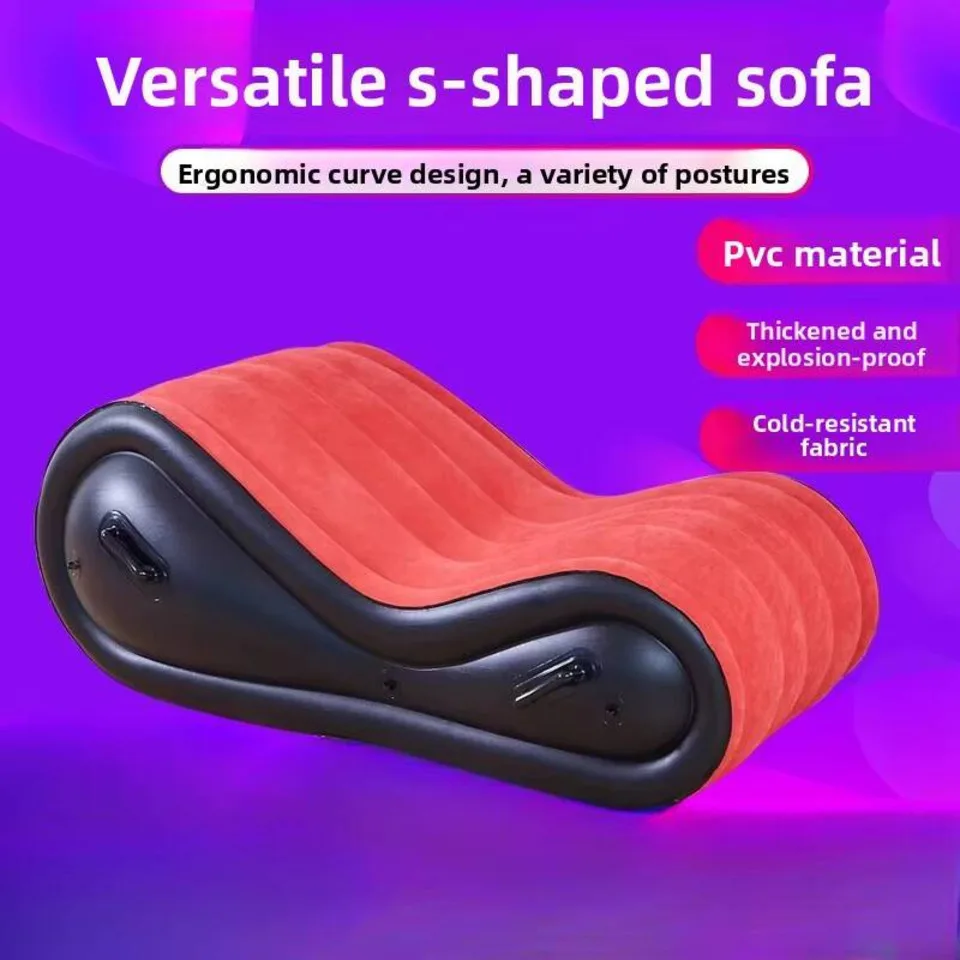 Inflatable Sex Sofa With Cuff Kit BDSM Furniture SM Play Adult Toys For For Couples Position Support G-point Love Pad PVC Pillow view 6