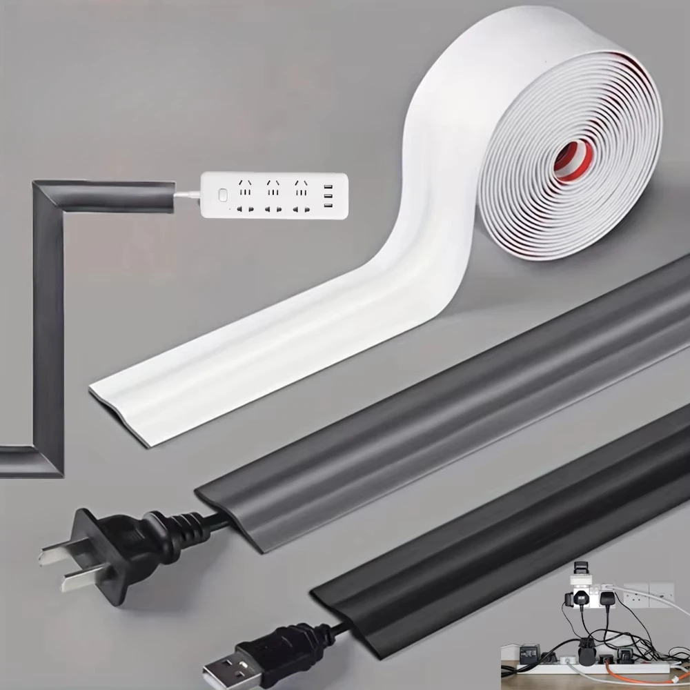 1pc 1\2\3meters Cable Management Self-Adhesive PVC Insulated Cable Protector Wear Cable Cover Flexible Wire Arrangement