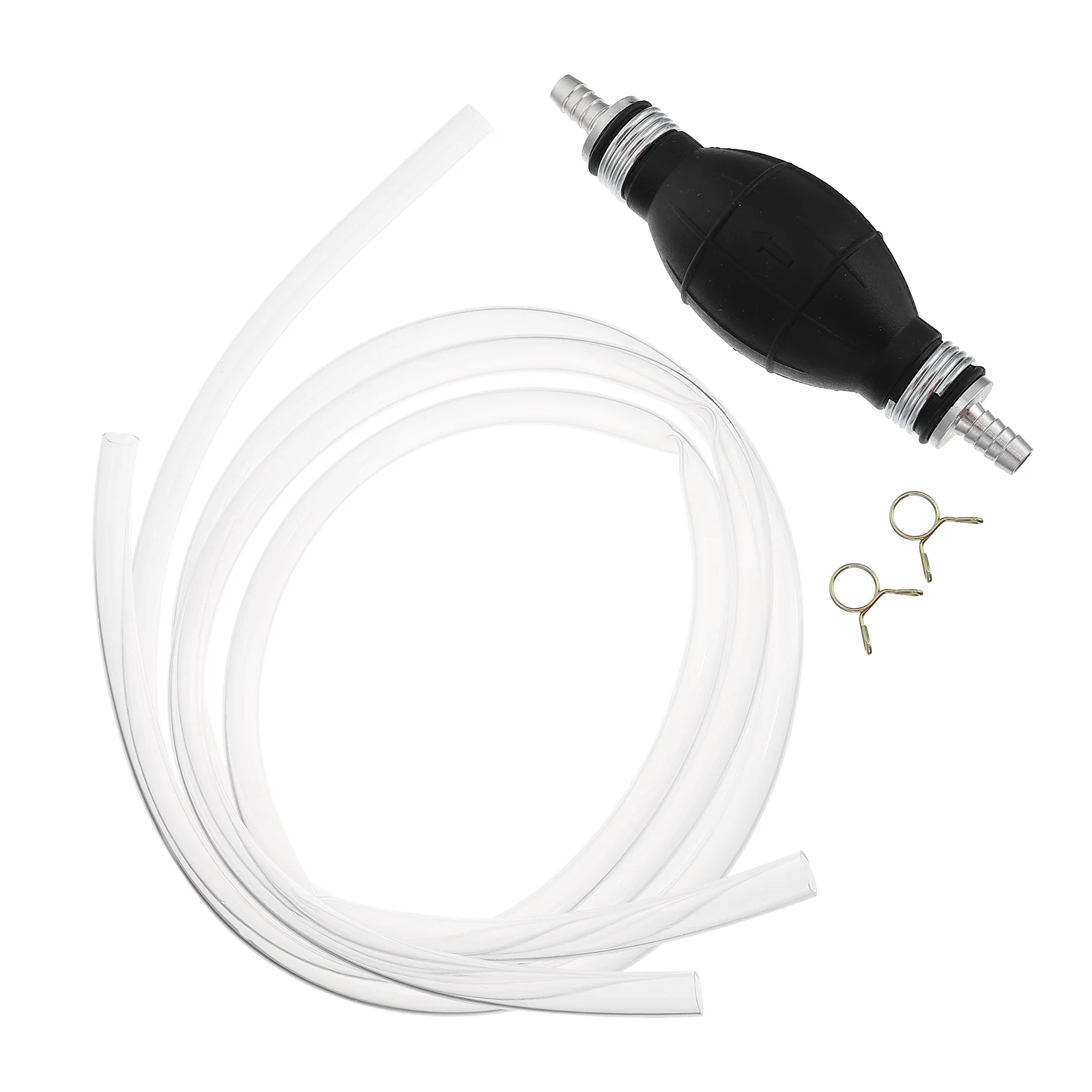 

1 pc Manual Fuel Transfer Siphon Pump Transparent Pvc Hose Large Sphere Durable Rubber Hand Pump Gasoline Oil Water Multi Use