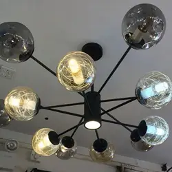 Paralume in vetro per lampada a sospensione Sfera Art Déco Rotondo Sostituzione Paralume per lampadario Luce di montaggio 2.56-2.76 pollici Apertura del montaggio