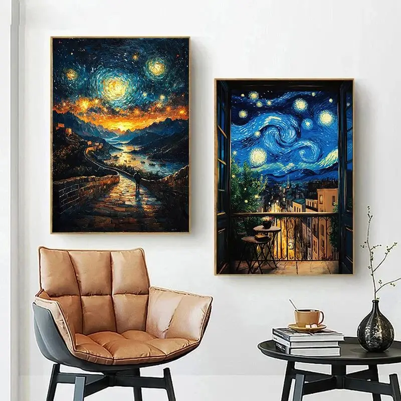 مجردة فان جوخ المشهد المشارك سيدني أوبرا البيت النجوم ليلة يطبع حائط لوح رسم الفن للمنزل غرفة المعيشة ديكور #5