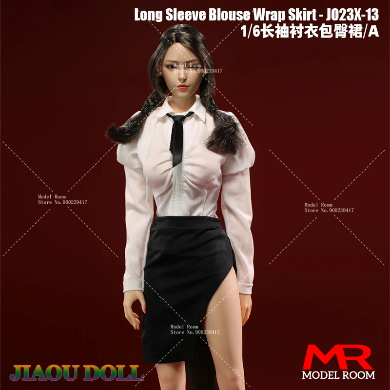 JO23X-13 1/6 Long Sleeve Shirt Wrap Skirt Clothes Model Fit 12-inch TBL PH JIAOU Big Breast Female Soldier Action Figure Body