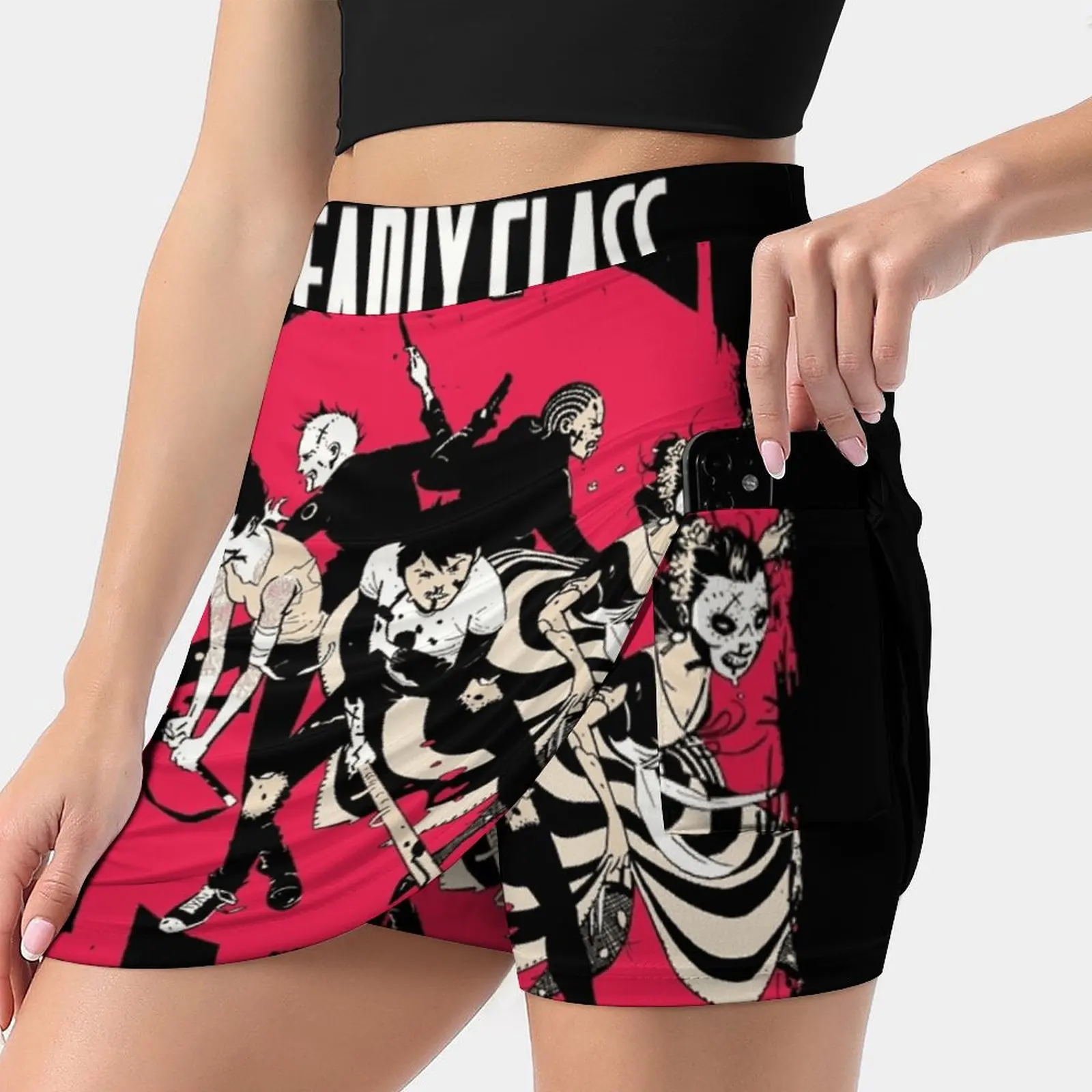 Deadly Class New Women Skirts Double-Layer Printed Short Dress Mini Sport Skirt Deadly Class Deadly Class Comics Series Tv Show