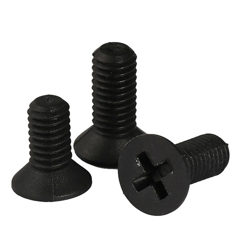 10~50Pcs M2 M2.5 M3 M4 M5 M6 M8 Black Nylon Flat Head Screw,countersunk Head Cross Bolt Insulated Plastic Machine Screw 4mm~60mm