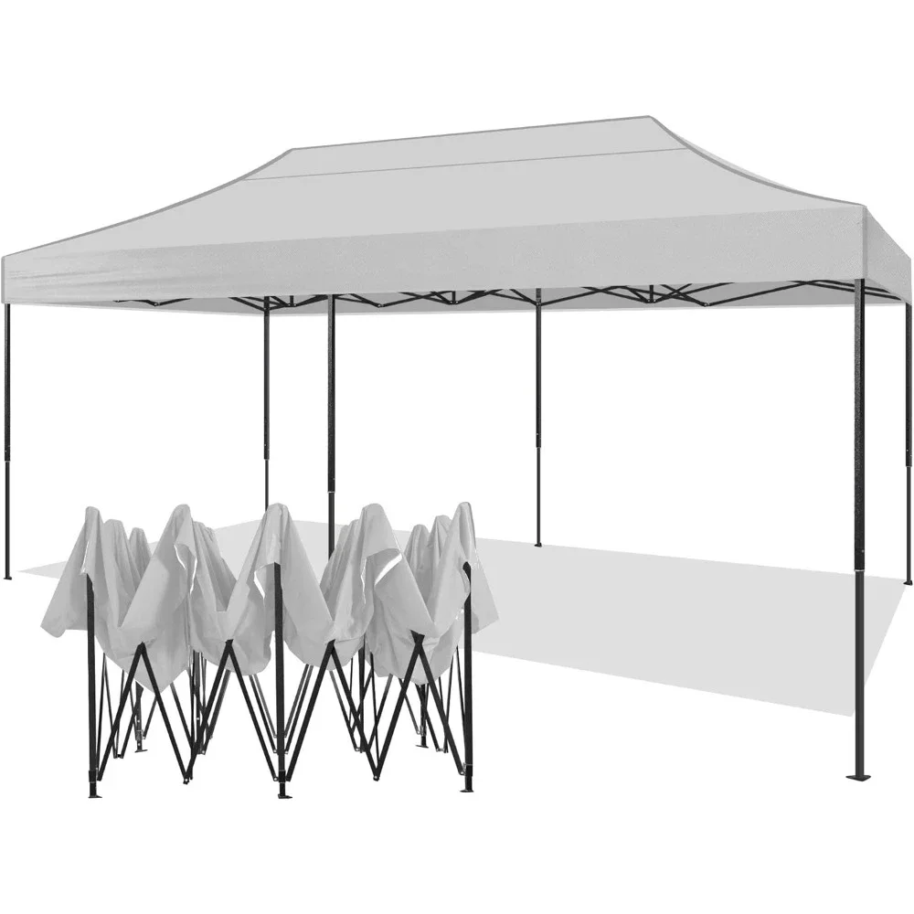 

10x20 Canopy Tent Pop Up Portable Instant Commercial Heavy Duty Outdoor Market Shelter (10'x20' (Black Frame), White)