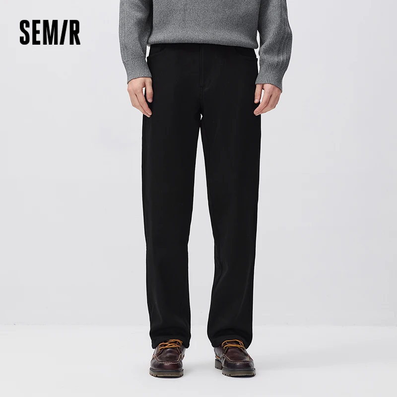 Semir Men Denim Jeans Regular Fit Straight Leg Minimal Design 2026 New Winter Daily Wear Urban Casual Style Everyday Wardrobe