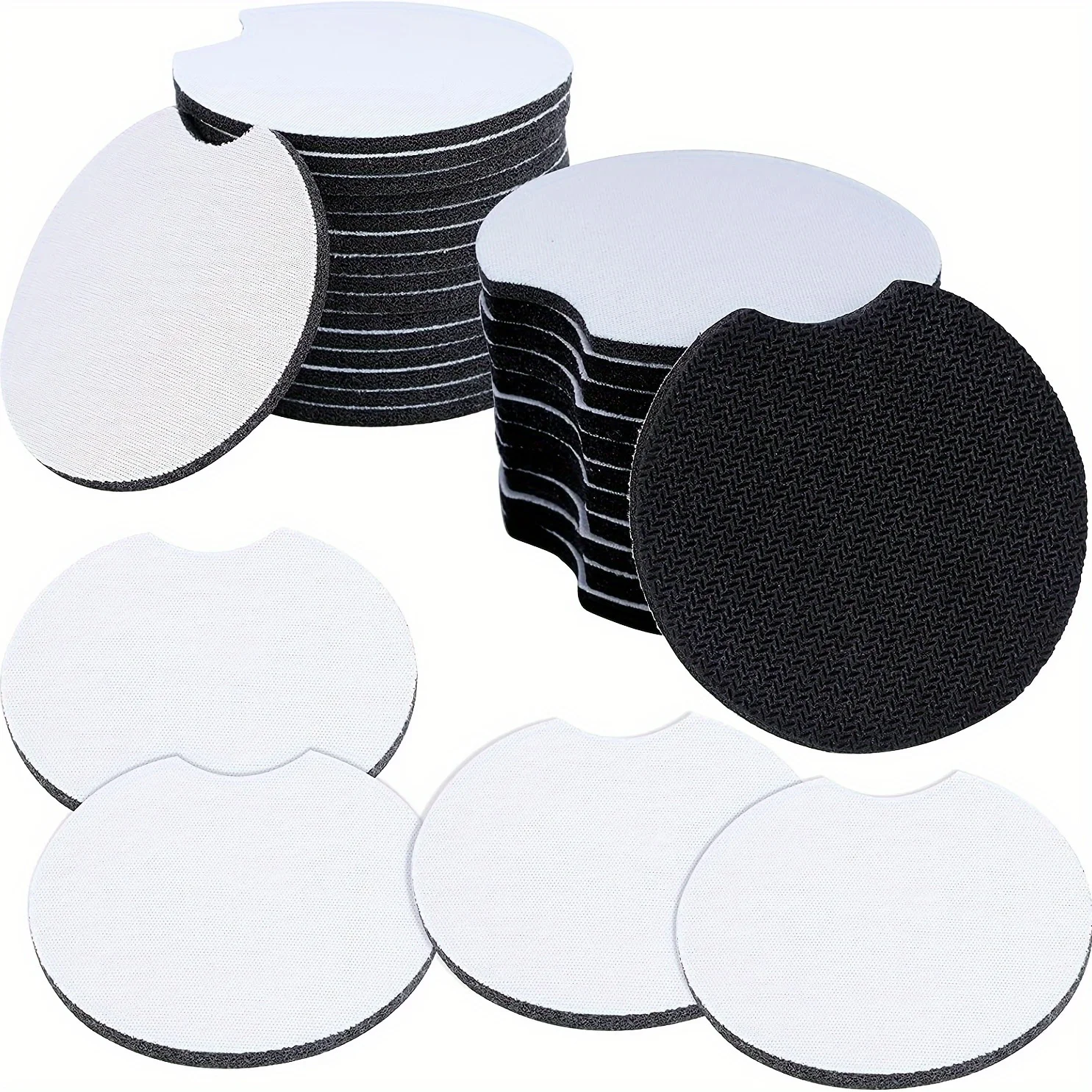 10PCS Neoprene Sublimation Blank Car Coasters, Circular Opening Blank Sublimation Coasters For Thermal Sublimation DIY Crafts