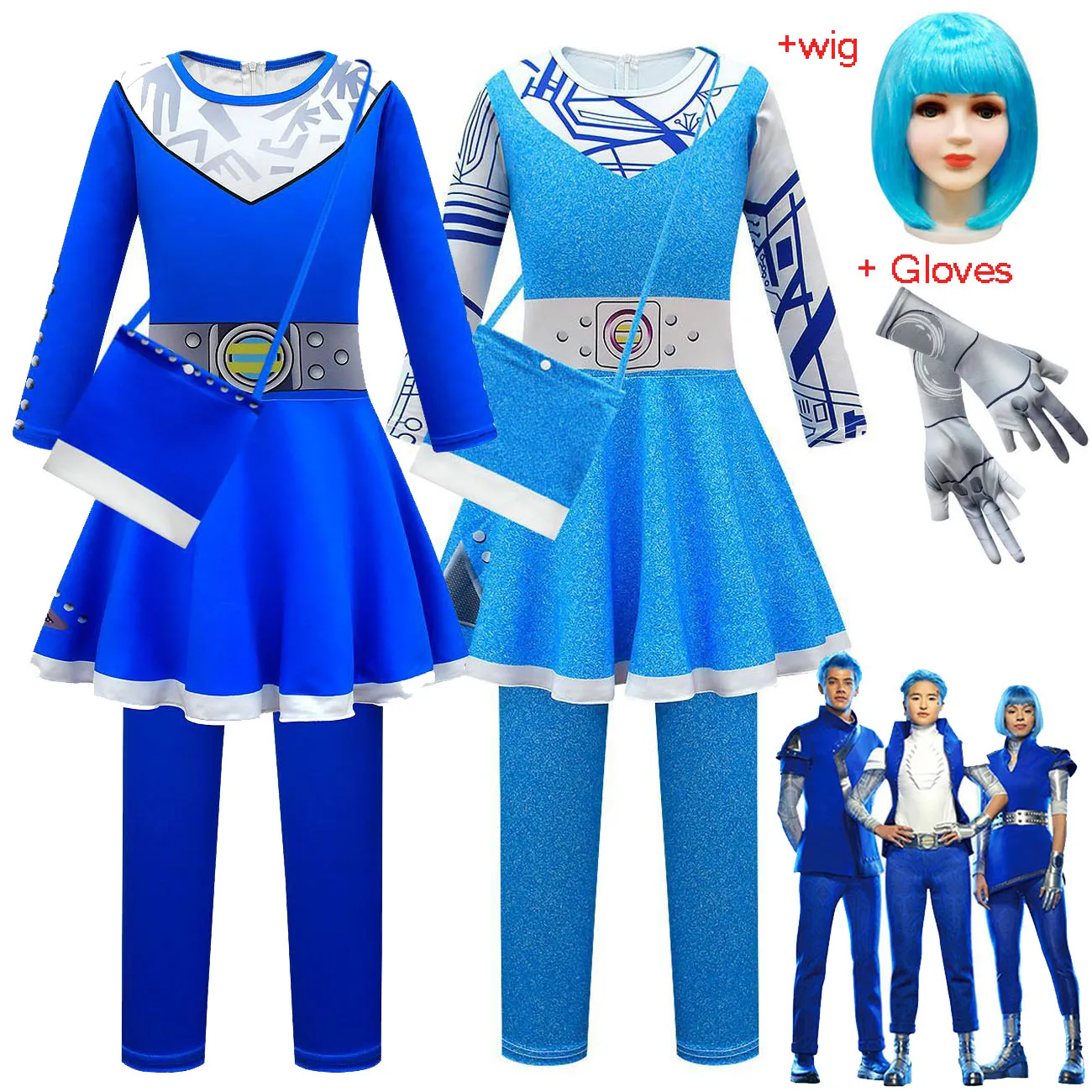 Zumbis campus 3 traje de halloween para meninas cheerleader crianças addison cosplay bodysuit com saco bebê carnaval festa roupas