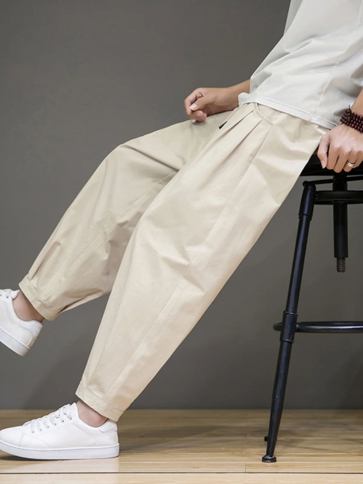 

Мужские спортивные брюки Cleanfit цвета хаки, летние, повседневные, свободного кроя, прямые, длиной 7/8, с эластичным поясом, не мнущиеся, модный бренд