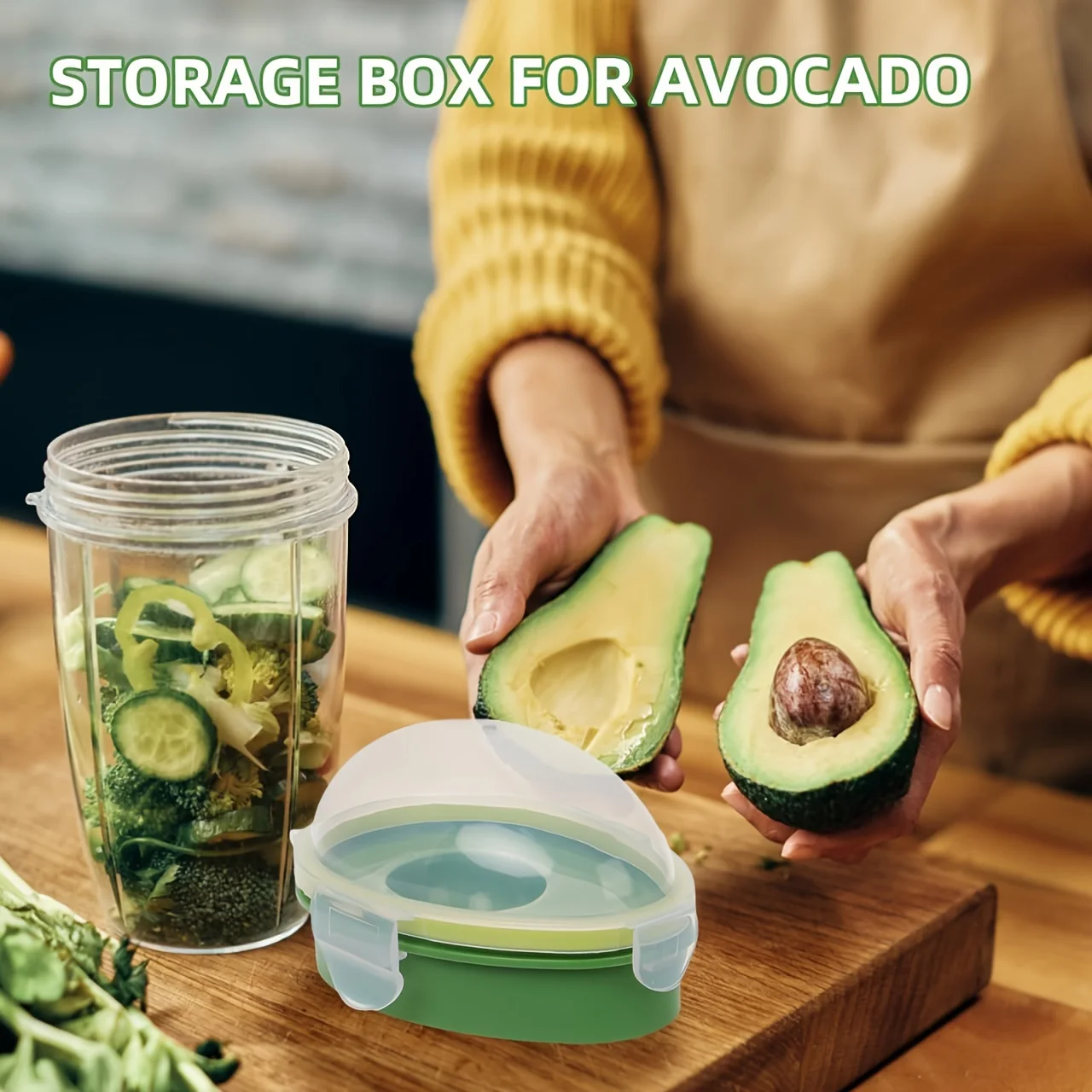 Avocado Keeper Food Storage Container for Half Avocado Fresh Keeping Airtight Fridge Saver BPA Free