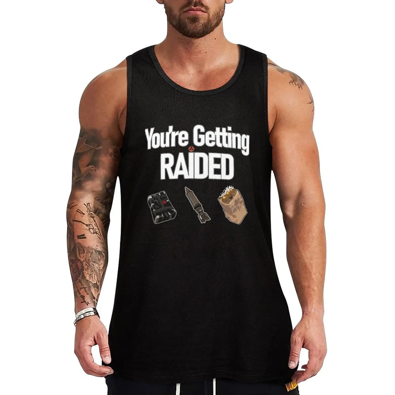 Rust Getting Raided Explosives Tank Top T-shirt for fitness Man clothes for gym Sleeveless T-shirt bodybuilding t-shirt