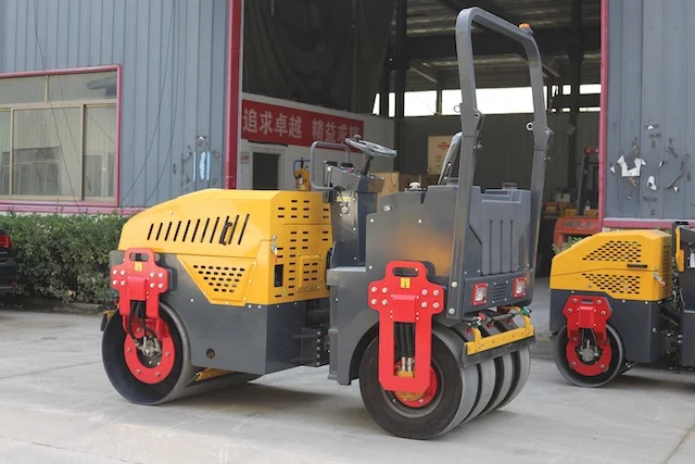 أسطوانة طريق H1200 ذات مدمجة قوية، محرك هيدروليكي مطاطي أمامي وخلفي لبناء الطرق