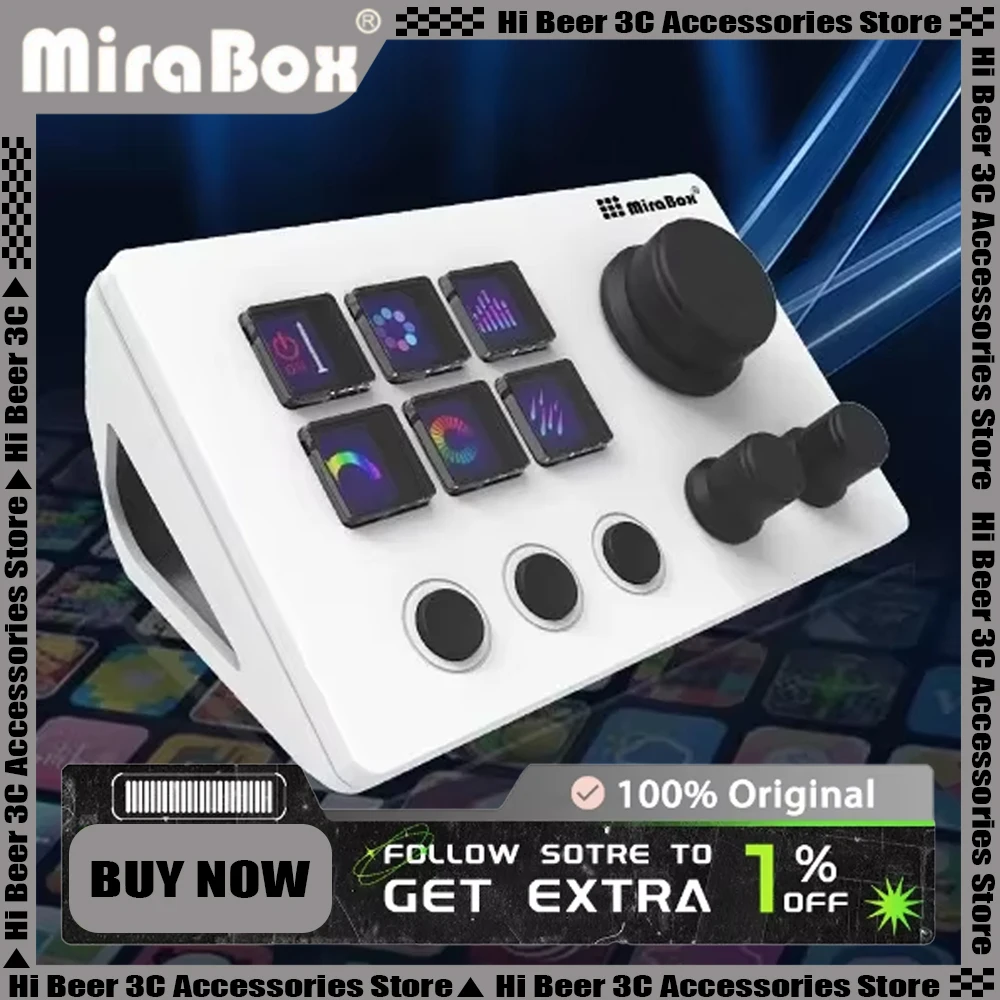 Mirabox N3 Streamdeck Mini Keypad Customized Macro Programming With Knob Visual Screen Visual Highlight Suitable Pc Gamer Gifts