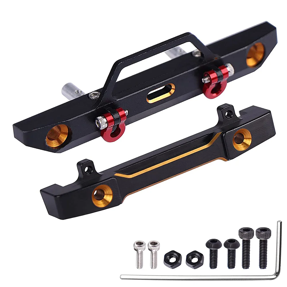 2Pcs Metal Front & Rear Bumper Set for Axial SCX24 AXI90081 1/24 RC Crawler Car Upgrade