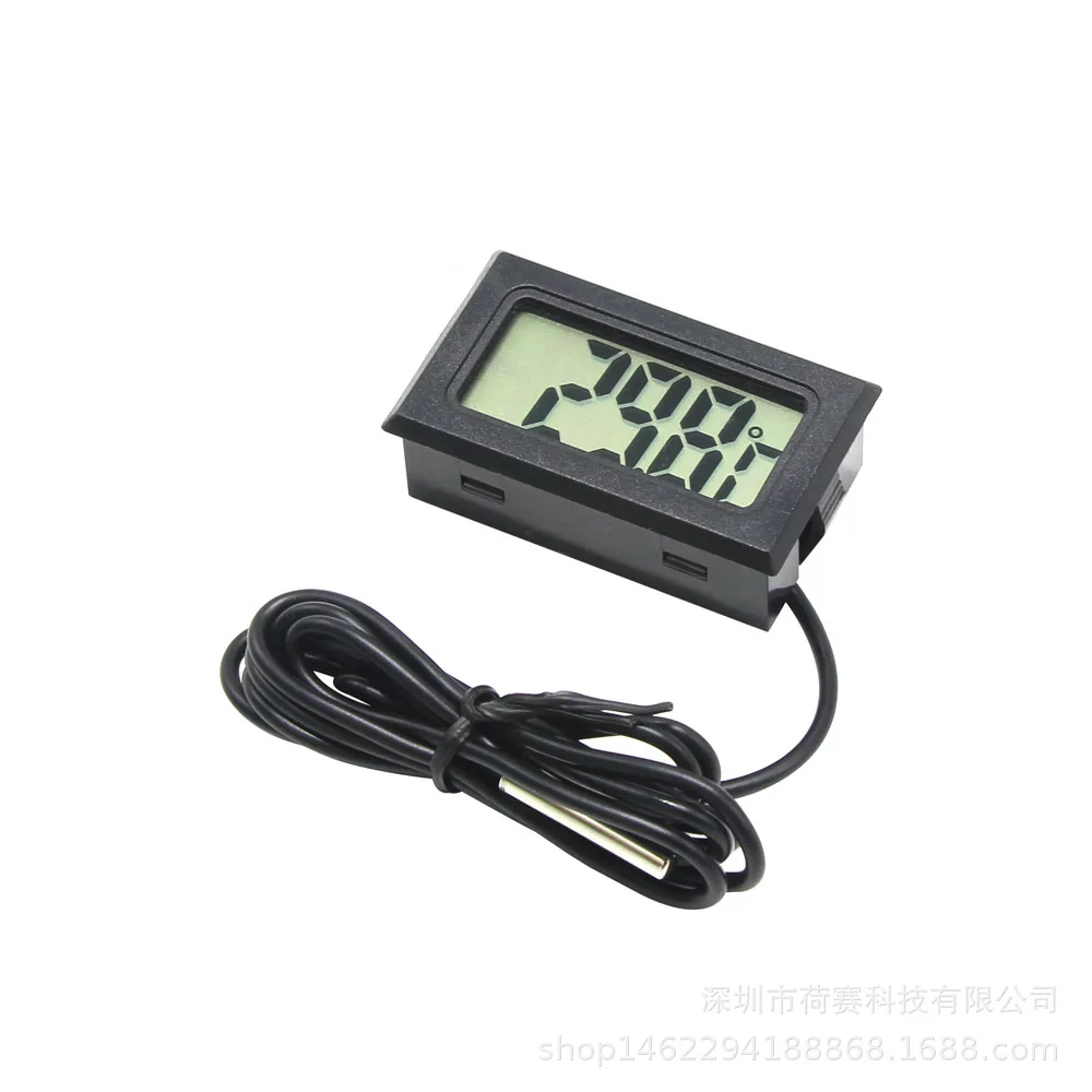 FY-10 Mini Lcd Digitale Thermometer Aquarium Auto Waterbad Temperatuur Tester Detector Monitor Ingebedde Temperatuursensor 1M