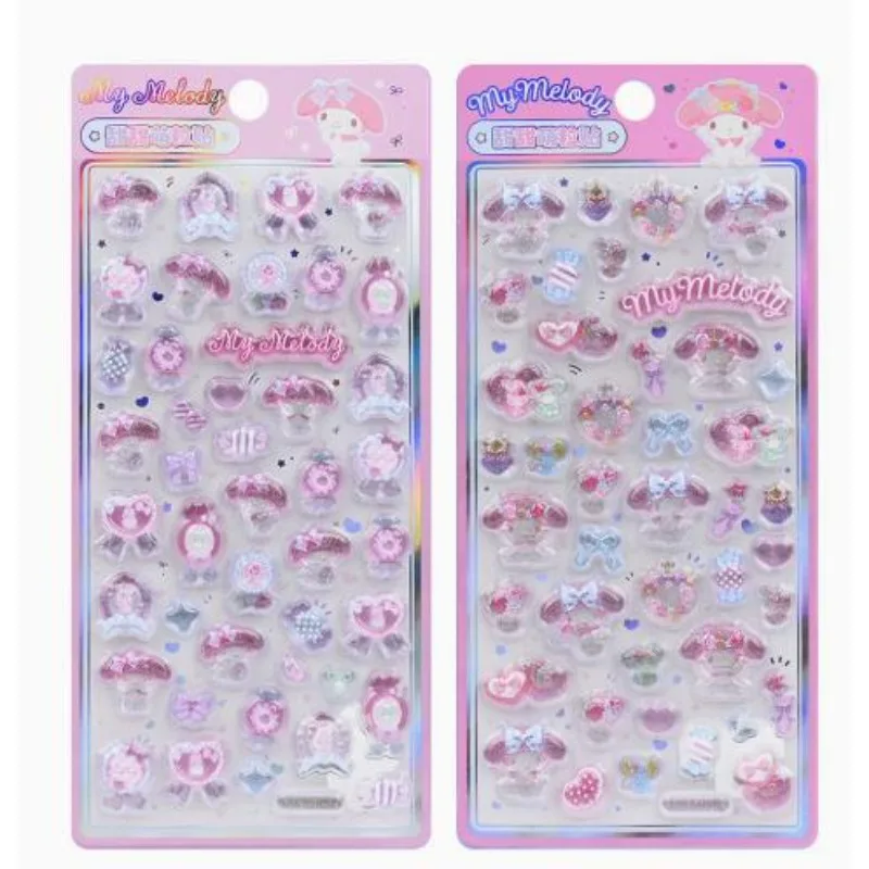 Nouvel autocollant Sanrio Kuramitsu Goka 2026, autocollant tridimensionnel mignon en forme de gemme, autocollant décoratif en cristal en relief