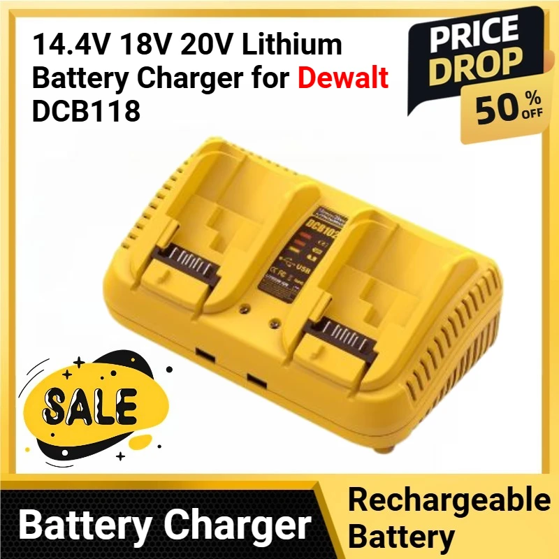 

14.4V 18V 20V Lithium Battery Charger for Dewalt DCB118 DCB1418 DCB140 DCB183 DCB200 DCB203 DC B204 DCB205 Battery