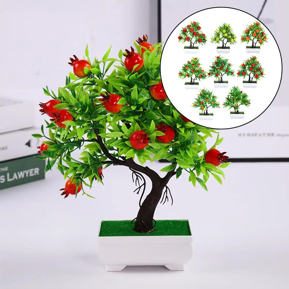 

Artificial Plants Bonsai Small Tree Flowers Potted Ornaments Pot Fake Plant For Hotel Home Room Table Decoration Garden Dec T5G0