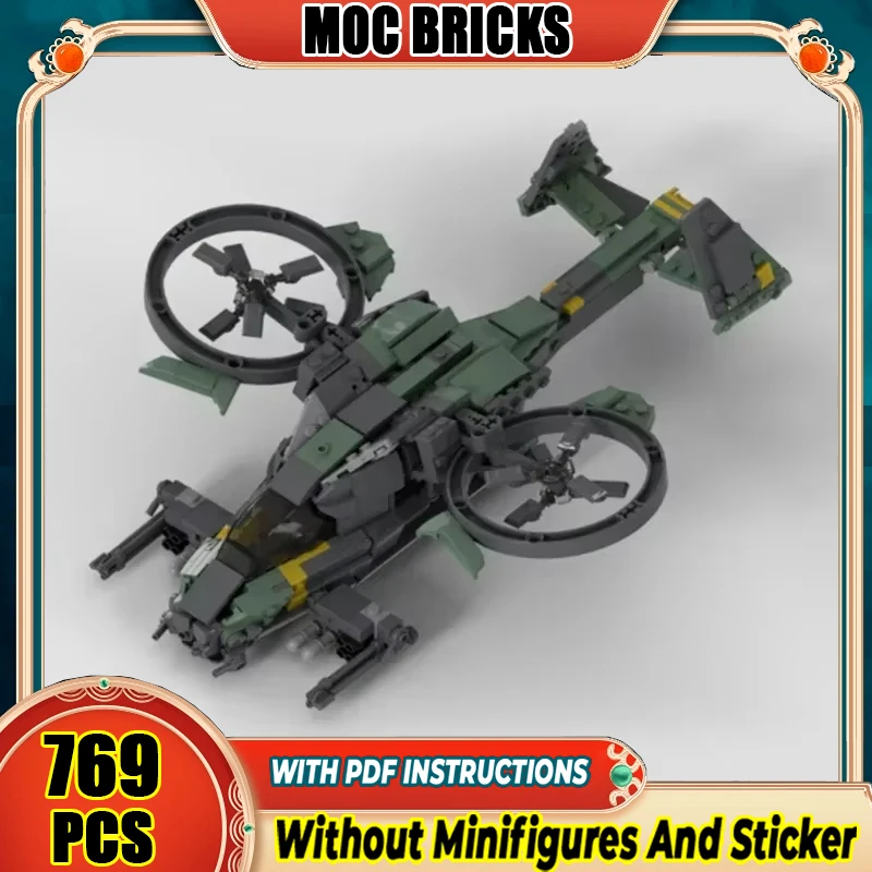 

Moc Building Block Kestrel Gunship Model Technology Brick Assembly Aircraft Series Science Fiction Machinery Toy Holiday Gift
