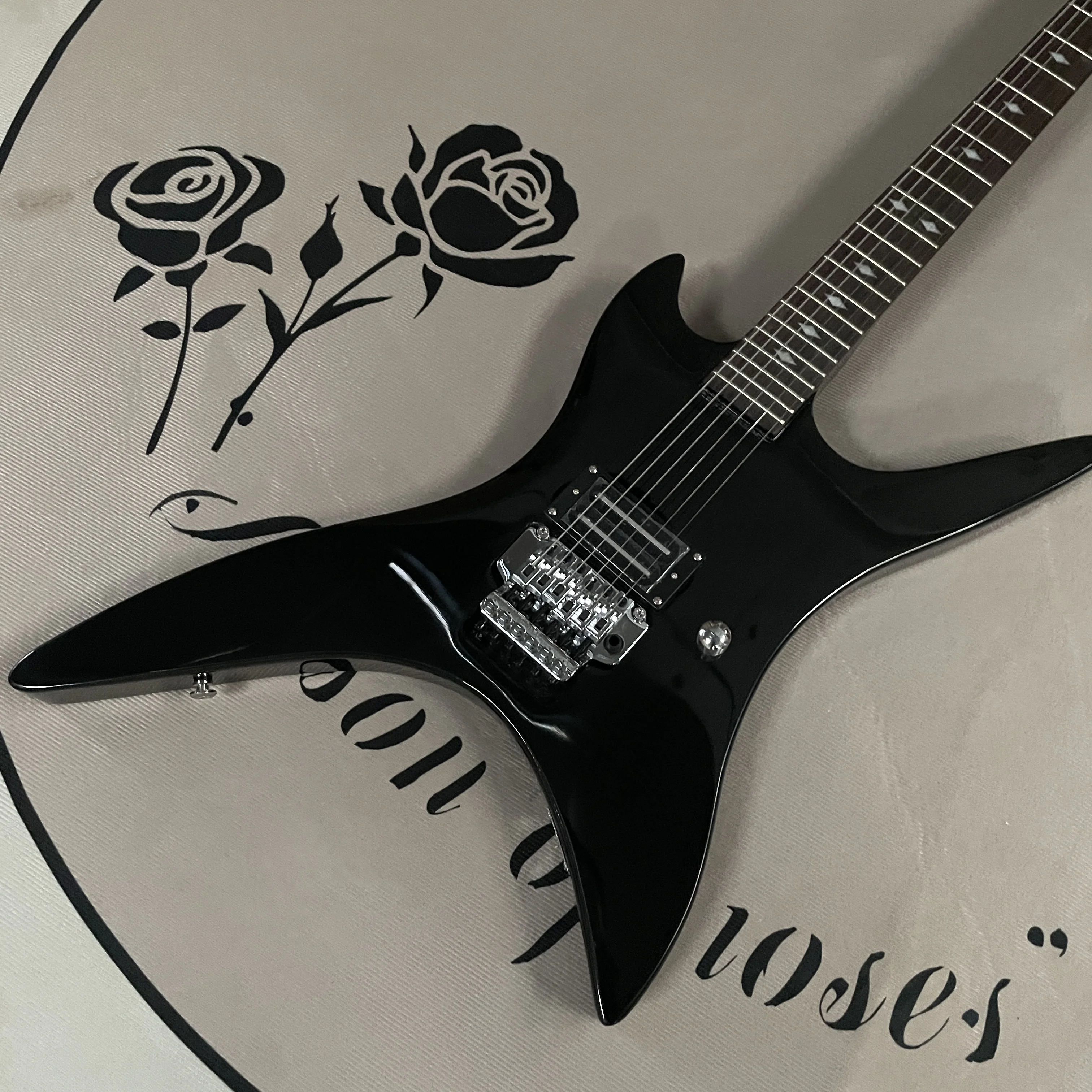 

6-струнная черная электрогитара с системой вибрато, гитары, электрогитара с накладкой из палисандра.