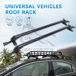 2pcs Universal 110-115cm Vehicle Car Roof Mounting Rack Rail Bar Black Aluminum Luggage Carrier with Lock Top Car Rack With Keys