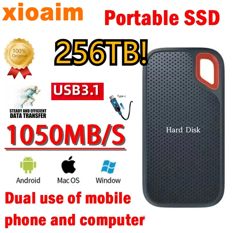 Voor Xiaomi Harde Schijf Mobiele Ssd E60 1Tb 2Tb 256Tb Usb 3.1 Hd Externe Harde Voor Laptop Ps5 Mobiele Harde Schijf Hdd Opslag