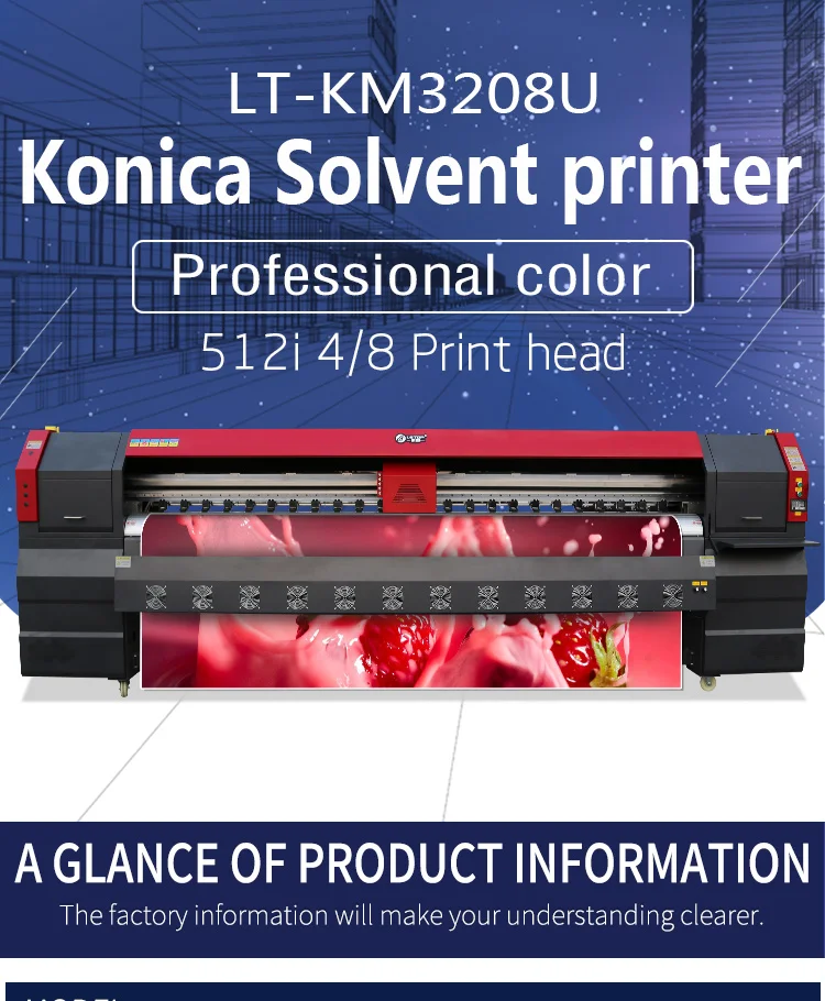 Impressora grande Konica Minolta, KM512i, barata, de alta qualidade, solvente, impressão, produtos, como enviado, 3,2 m