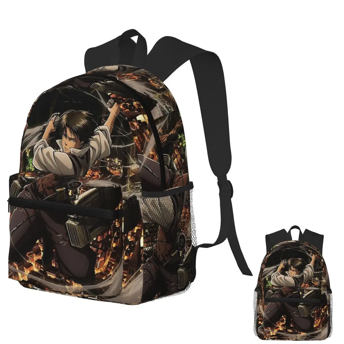 

Аниме Атака Титанов Леви Акерман Студенческий рюкзак Школьная сумка Дорожный рюкзак для мальчиков и девочек Модная сумка для книг Сумки на плечо