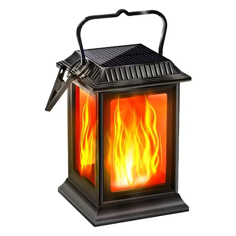 A93E-Solar Powered Flickering Flame Light Long Lasting Solar Lantern Hangings Lamp Decorative Night Bulbs For Patio