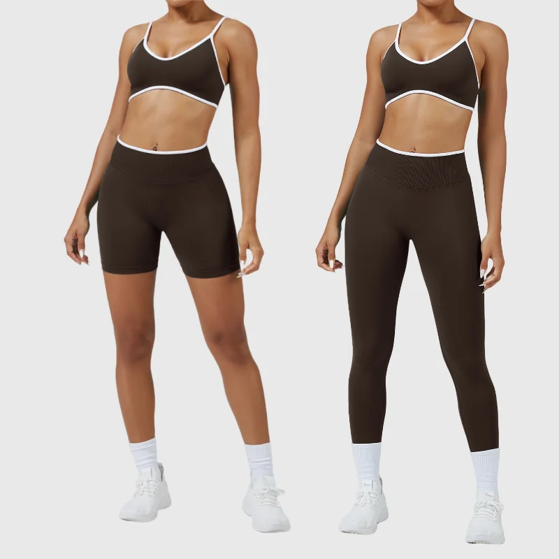 

Yoga Set Sports Fitness High Waist Peach Hip Tight Quick-drying Sports Bra Suit Running Workout Clothes Gym 2-piece Suit Women