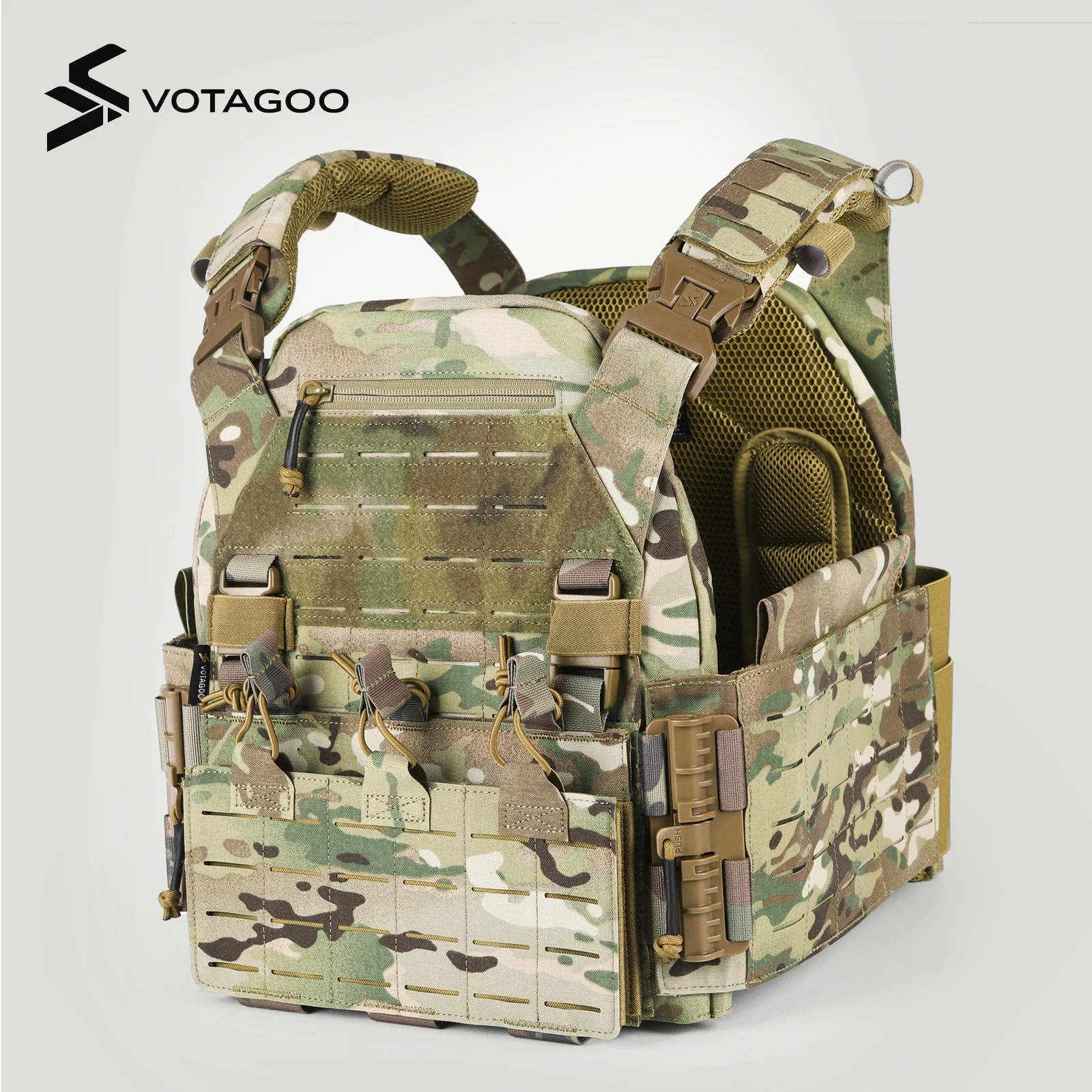 VOTAGOO Tactical Vest Quick Release Lightweight Airsoft Vest Adjustable Breathable Weighted Vest for Shooting Hunting Training