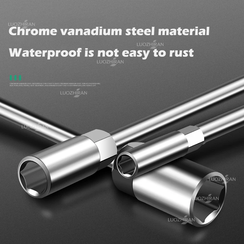  T-shaped Socket Wrench Hex Screwdriver Hexagonal Nut Key for Mechanical Workshop Automotive Household Repair Hand Tools 6-19mm