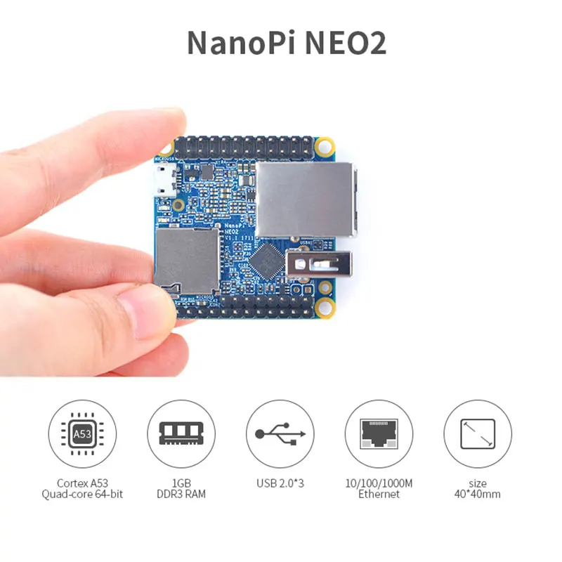 Imagem -02 - Nanopi Neo2 1gb Ddr3 Ram Allwinner h5 Placa de Desenvolvimento Quad-core 64-bit A53 Gigabit Ubuntu Dietpi