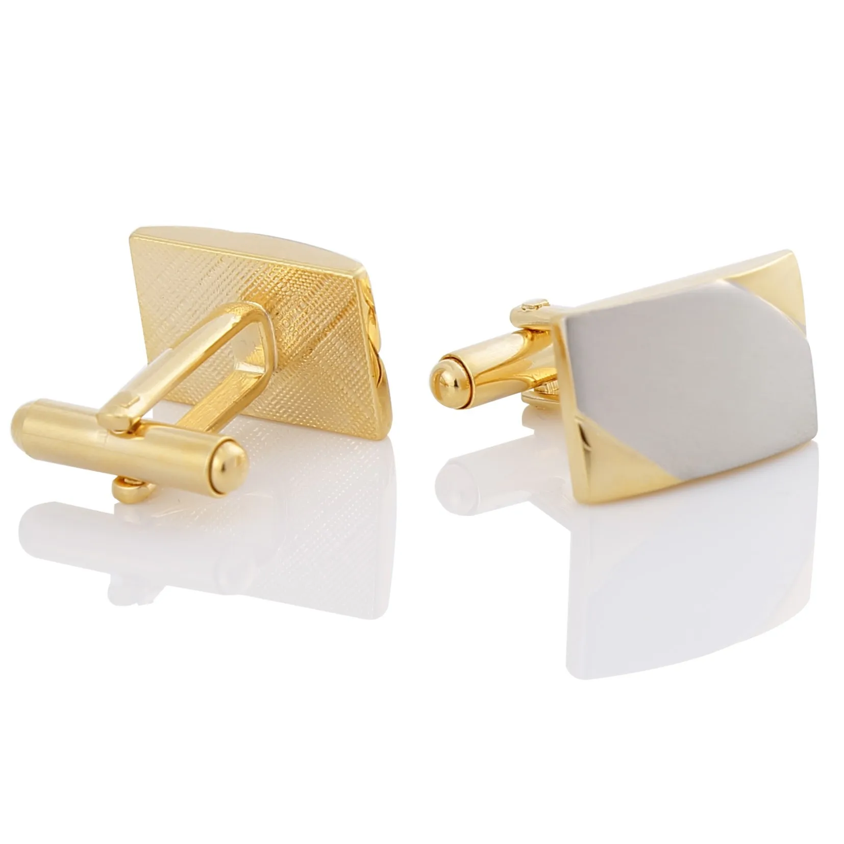 

Gold Personalized Name French Shirt Cufflinks Laser Engraved Initials Wedding Groom Mens Buttons With Gift Box