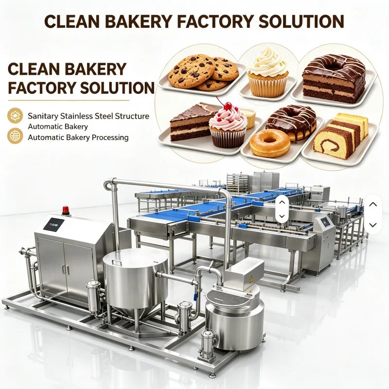 Central Bakery Processing Line Automatic Cookie Equipment For Dough Mixing And Baking Customized