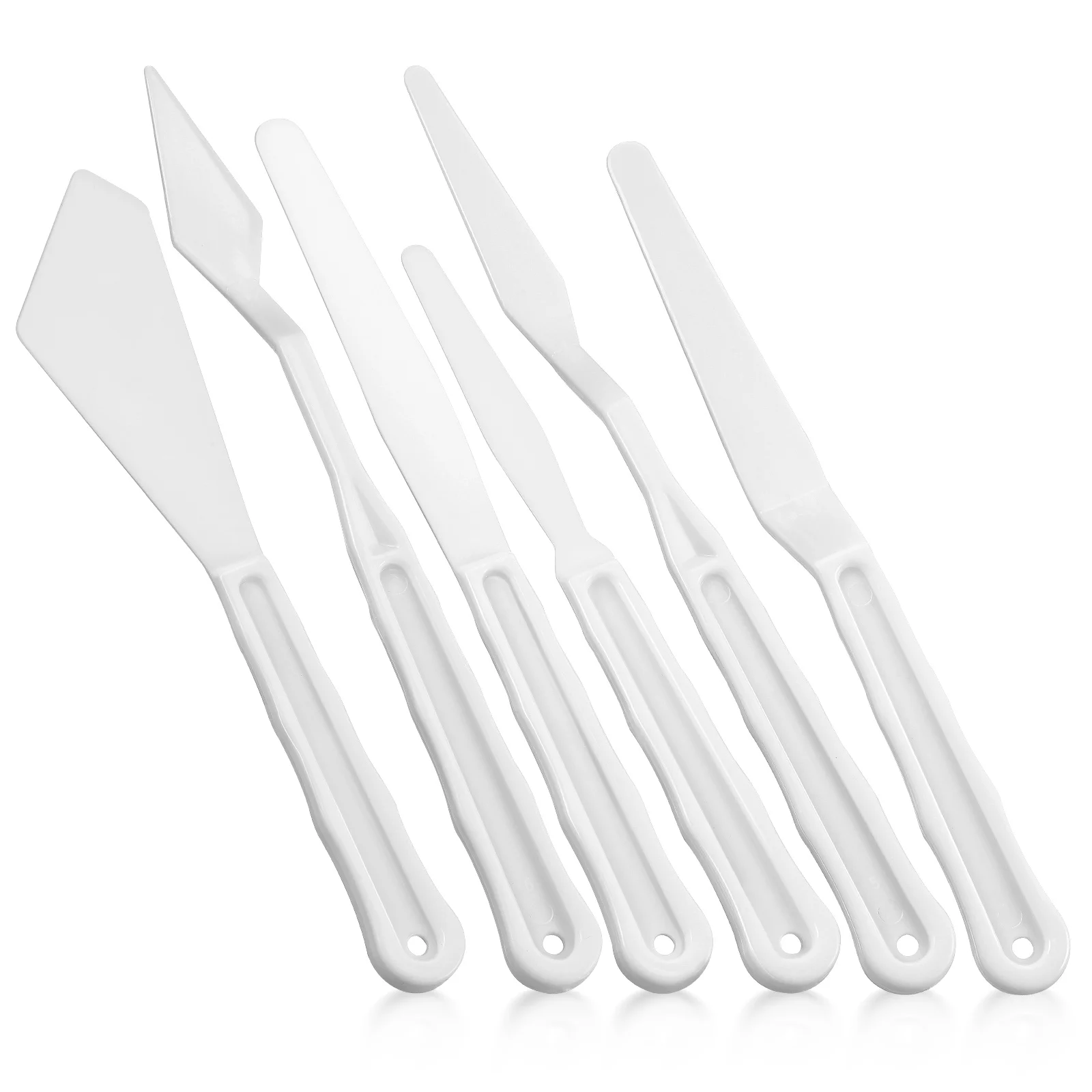 

1Set Plastic Painting Spatulas Assorted Shapes Lightweight Handles for Oil Paint Mixing Spreading Drawing Artist Tools