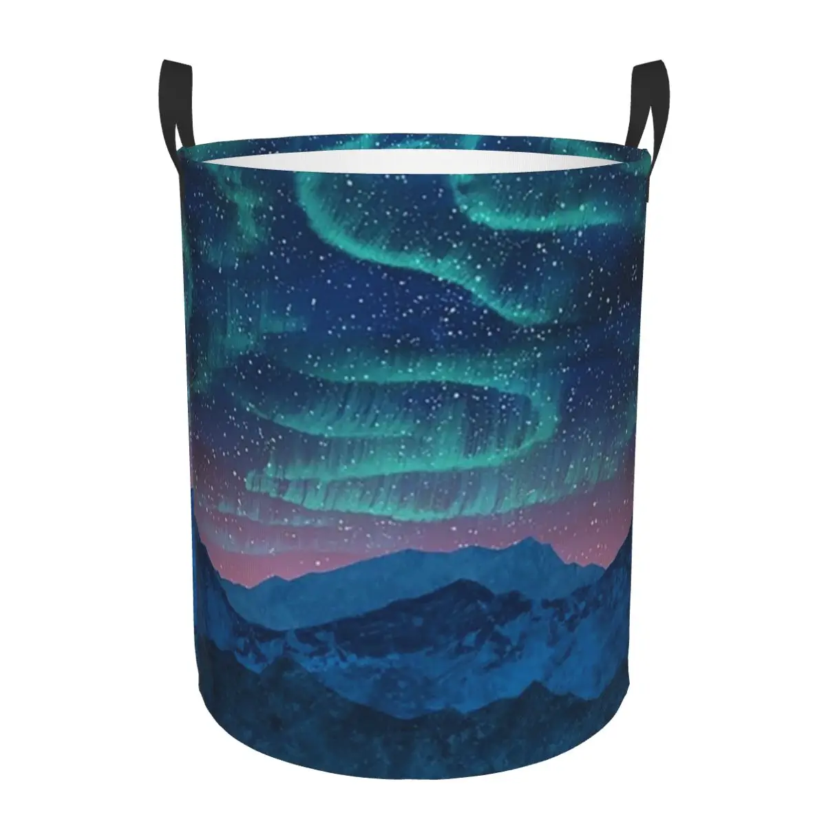 

Aurora Borealis Over Mountain Foldable Laundry Baskets Dirty Clothes Home Organizer Large Waterproof Bag For Home Kids