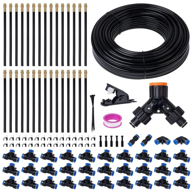 DIY Free Bending Universal Sprayer Kit 5M-30M Hose Patio Misting Cooling System for Garden Plant Fogging Watering Irrigation