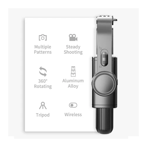 Imagen 2 del producto Estabilizador de cardán de mano para teléfono inteligente, 1 eje, con trípode/palo Selfie, control remoto inalámbrico Bluetooth para iPhone y Android