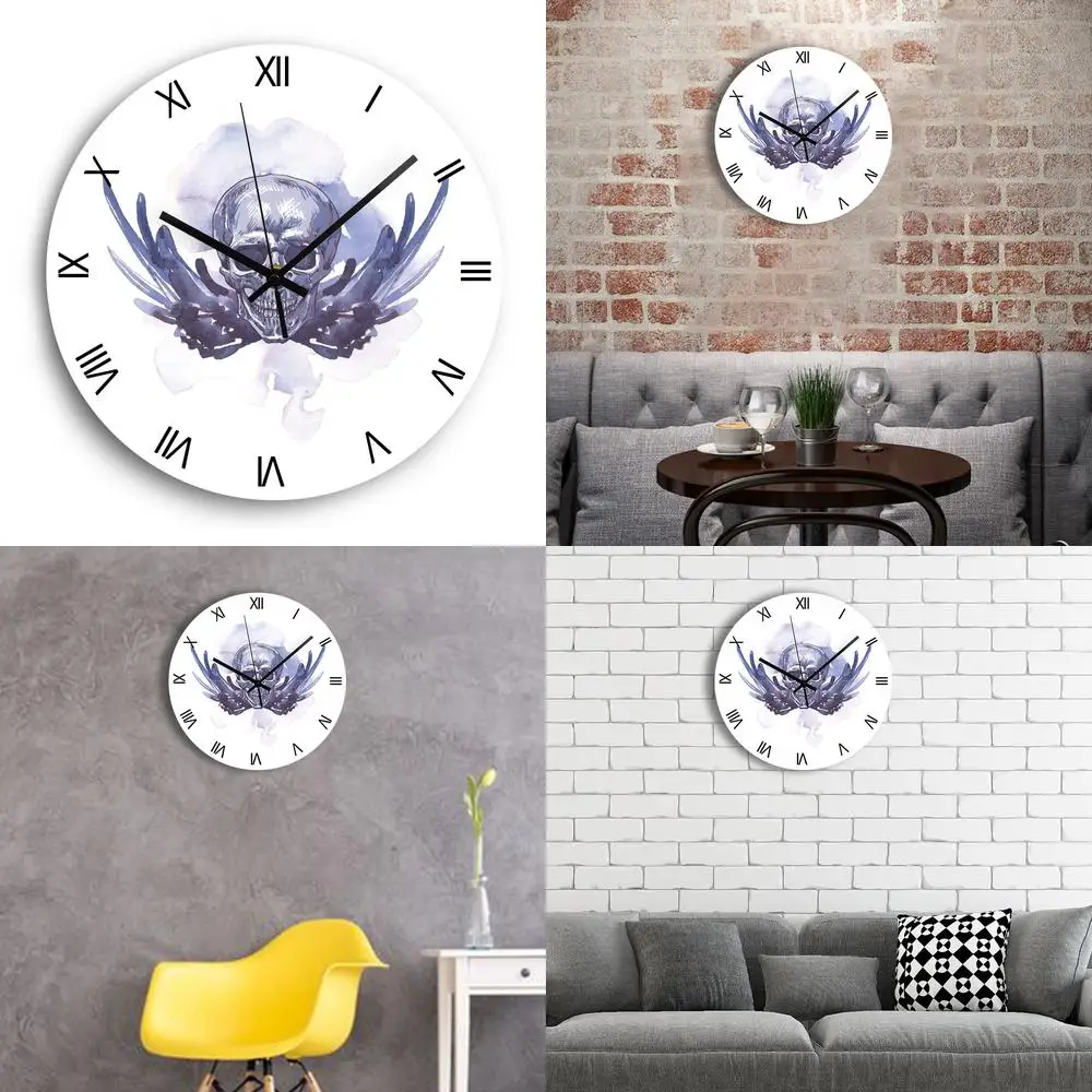 

Винтажные акриловые настенные часы с дизайном черепа для домашнего декора, оптовая продажа, популярный бестселлер