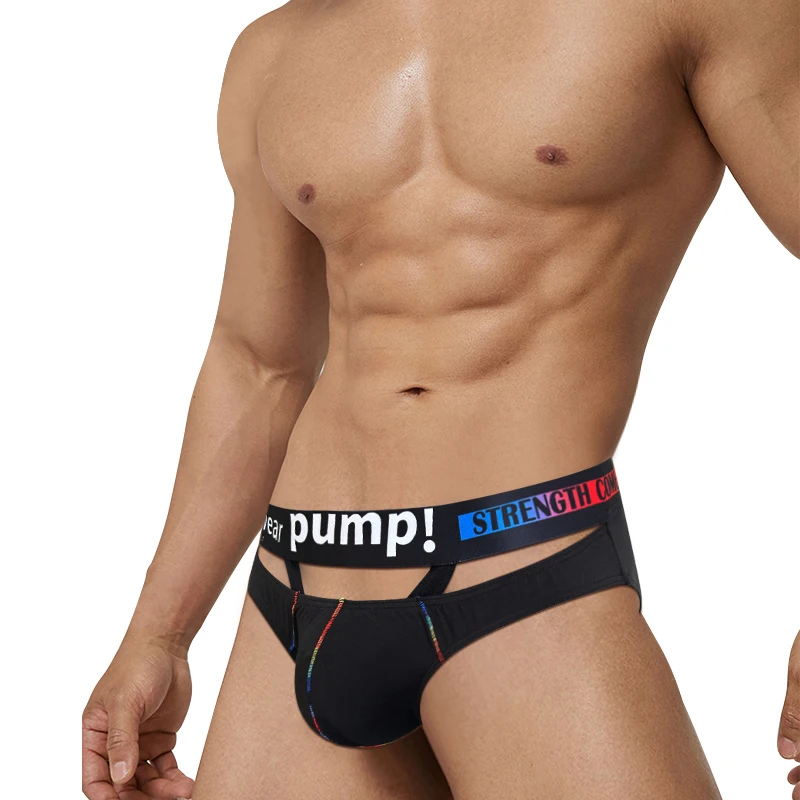 

Sexy Men's Hollow Hanging Ring Triangle Pants Sports Low Waist Hip Lifting Modal Underwear Fashionable Personalized