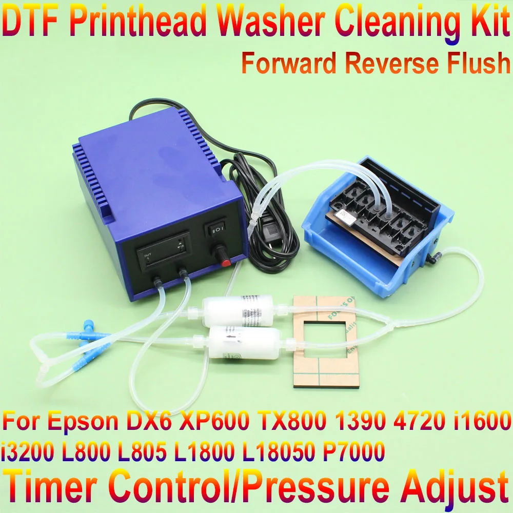 Printhead DTF Ink Clogged Flush Cleaning Machine Washer Unclog Reverse For Epson L1800 L805 1390 i3200 4720 XP600 DX6 Cleaner