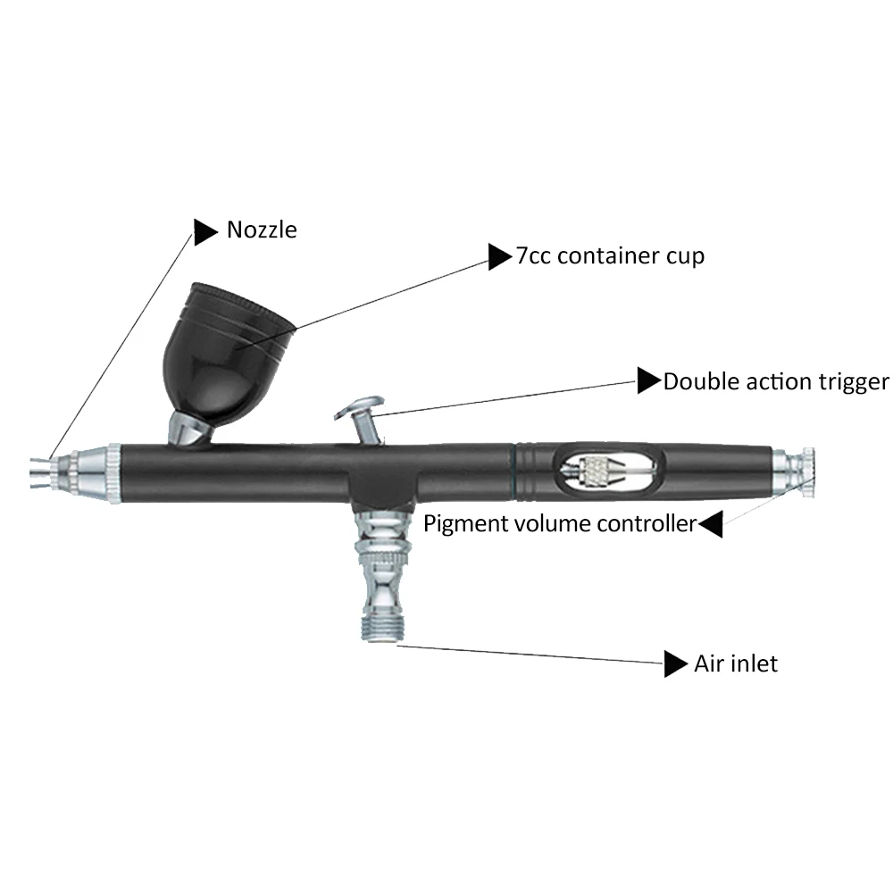 Rechargeable USB Airbrush Kit Airbrush Compressor Spray Pump Dual Action Handheld Airbrush Gun for FX Makeup Tattoo Painting